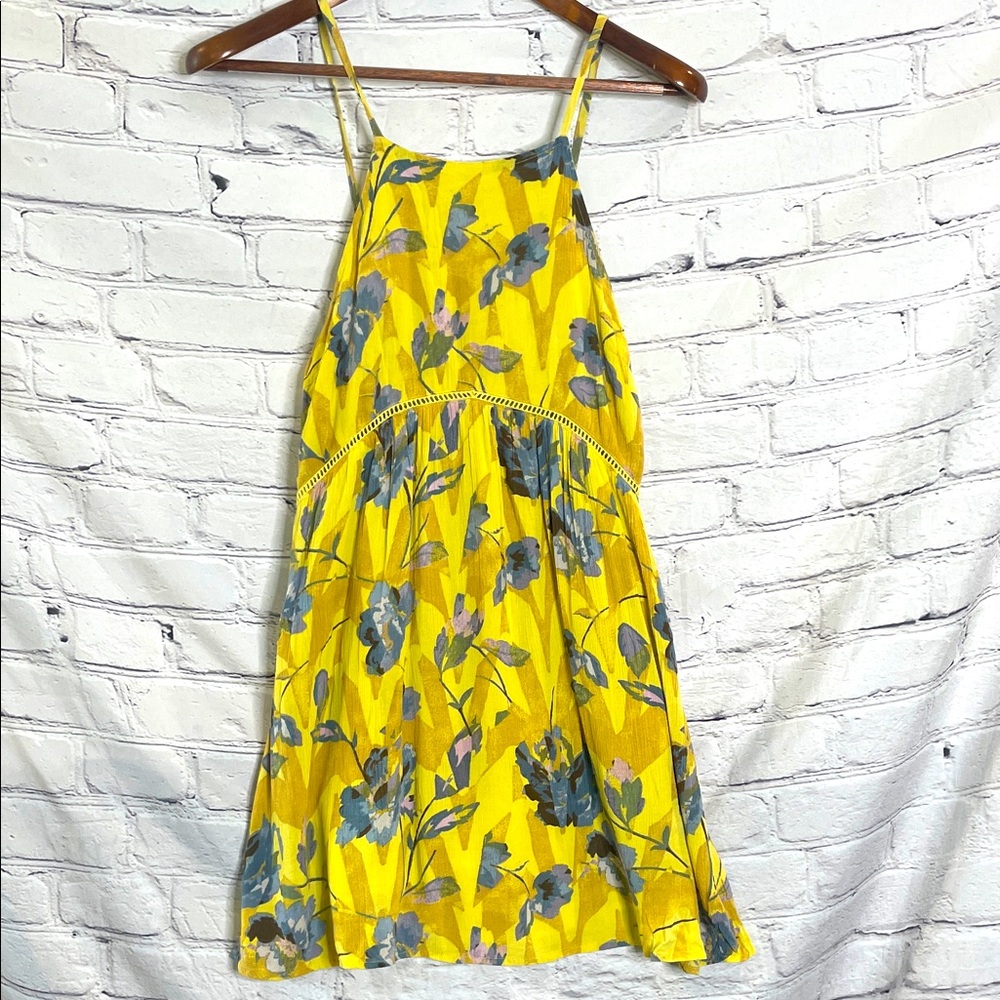 O’Neill Yellow Floral Print Dress Size Small Excellent Condition